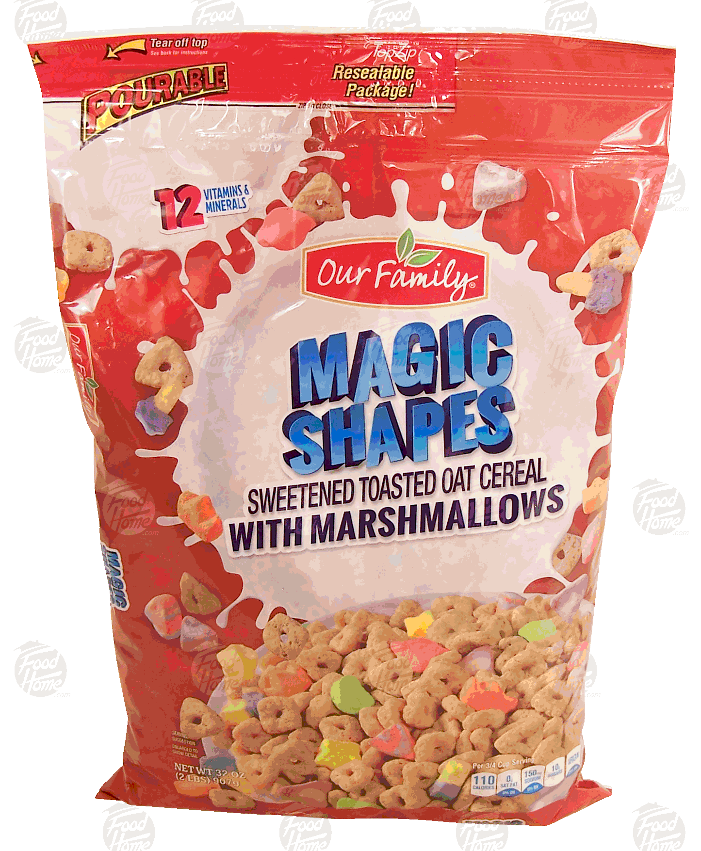 Our Family Magic Shapes sweetened toasted oat cereal with marshmallows Full-Size Picture